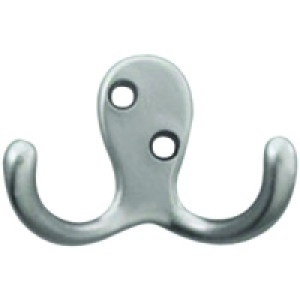 Wickes Two Prong Hook Satin Nickel £2.49