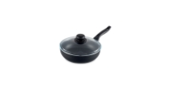 Black 24cm Frying Pan with Glass Lid