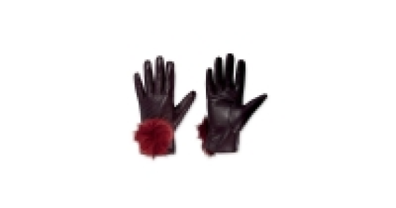 Ladies Pom Pom Leather Gloves £9.99