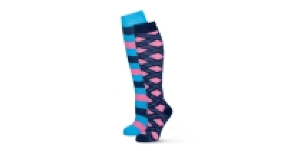 Ladies Blue Striped Riding Socks