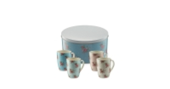 Floral Garden Mugs in a Tin