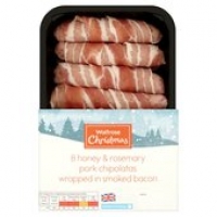 Ocado  Waitrose Honey & Rosemary Pork Chipolatas Wrapped In Bacon