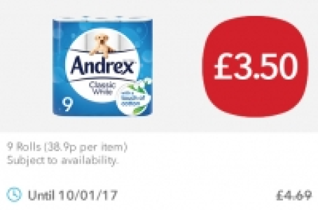 Andrex Toilet Tissue Classic White Rolls