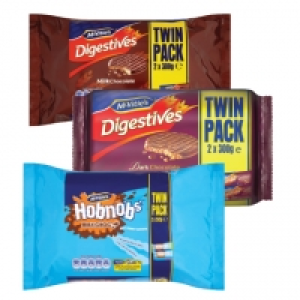 McVities Twin Milk Chocolate Hobnobs, Dark Chocolate Digesti