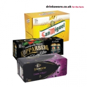 San Miguel, Kopparberg Mixed Fruit, Strawberry & Lime, Stron