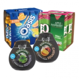 Robinsons Squashd (All Varieties), J2o Apple & Raspberry, Oa