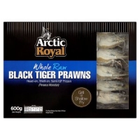 Iceland  Arctic Royal Whole Raw Black Tiger Prawns 600g