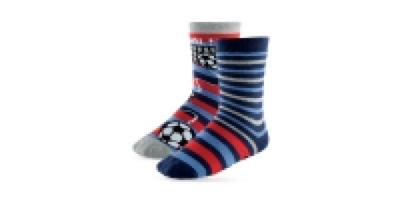 Boys Football Slipper Socks 2 Pack