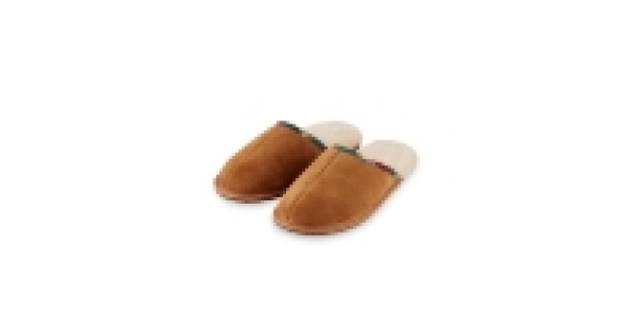 Mens Check Sheepskin Slippers