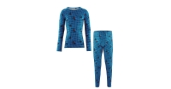 Boys Blue/Red Print Base Layer Set