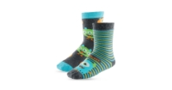 Boys Monster Slipper Socks 2 Pack