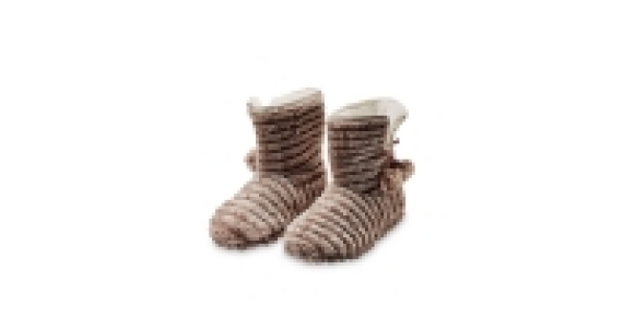 Ladies Brown Tiered Slipper Boots