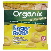 Wilko  Finger Foods Organic Sweetcorn Hoops 20g