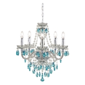 Wilko Chandelier Smoke With Teal 5 Arm £40.00