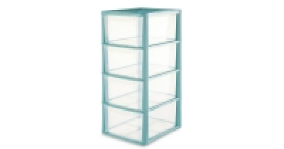 Coloured 4 Drawer Storage Tower