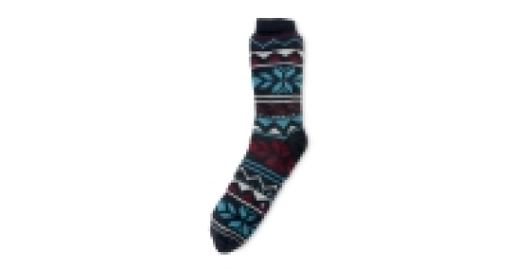 Mens Fairisle Fleece Slipper Socks