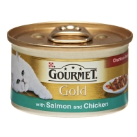 Wilko  Gourmet Gold Tinned Cat Food Salmon and Chicken in Gravy 85g