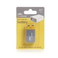 Wilko  Wilko Everyday Value Batteries Zinc Chloride PP3 9v x 1