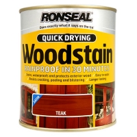 Wilko  Ronseal Quick Drying Woodstain Satin Teak 750ml