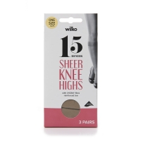 Wilko  Wilko Sheer Knee Highs Taupe 15 Denier One Size x 3