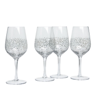 Wilko  Wilko Wine Glasses 4pk Sparkle Silver