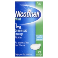 Wilko  Nicotinell Lozenge Mint Regular Strength 1mg 72pk