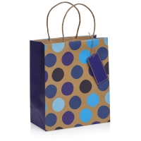 Wilko  Wilko Blue Craft Spot Medium Giftbag