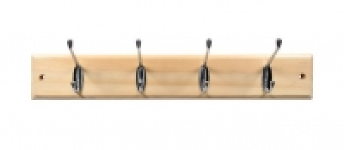 Wickes Hat and Coat Hook Rack Pine & Chrome Plated £8.99