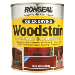 Wilko  Ronseal Quick Drying Woodstain Satin Deep Mahogany 750ml