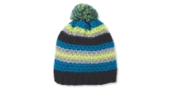 Stripey Knitted Pom Pom Hat