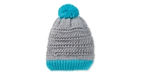 Aldi  Grey/Aqua Knitted Pompom Hat