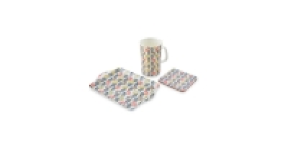 Flower Mug, Coaster & Tray Gift Set