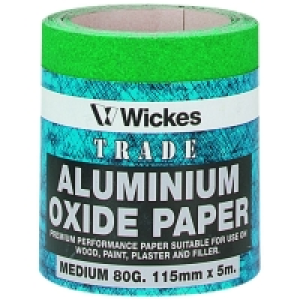 Wickes Aluminium Oxide Sandpaper Roll Medium 5m £8.99