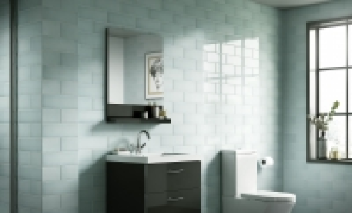 Wickes Soho Green Ceramic Wall Tile 300 x 100mm