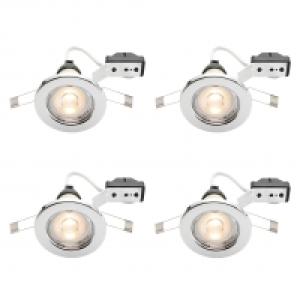 Wickes LED Downlights Chrome Finish 4 Pack