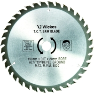 Wickes 36 Teeth Fine Cut Circular Saw Blade 190 x 20mm &pound;5.00