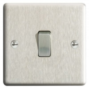 Wickes Brushed Steel 10A Single Switch - Brushed Steel 2 Pac £5.99