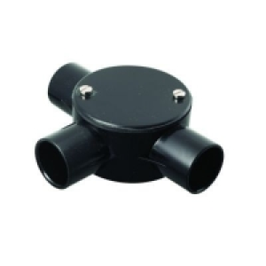 Wickes  Wickes 3 Way Tee Junction Box Black 25mm