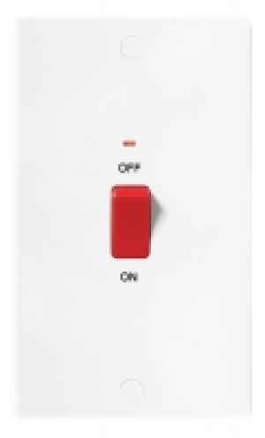 Wickes 45A Control Switch 2 Gang Slimline White £8.99