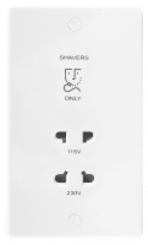 Wickes Slimline 2 Gang Dual Voltage Shaver Socket White £13.99