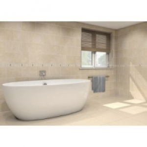 Crema Marfil Stone Effect 293 x 62mm Border Tile £3.00