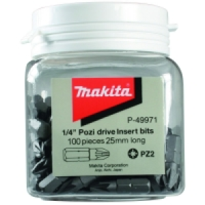 Makita P-49971 Screwdriver Bit Pozi No2 25x100mm Pack 100