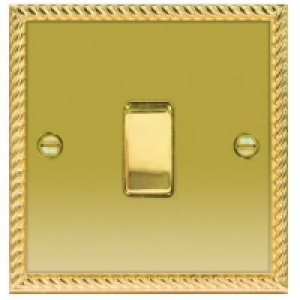 Wickes 10A Light Switch 1 Gang 2 Way Polished Georgian Brass £5.99
