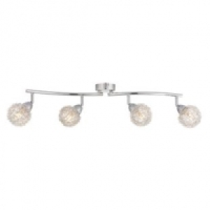 Wickes Totas LED 4 Bar Spotlight Brushed & Polished Chrome £49.99