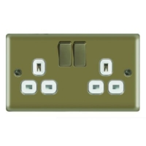Wickes 13A Switched Socket 2 Gang Pearl Nickel Raised Plate £9.99