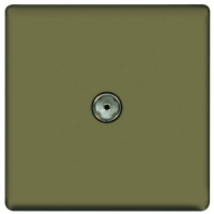 Wickes Coaxial Socket 1 Gang Pearl Screwless Flat Plate