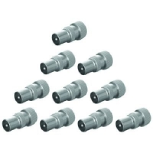 Wickes TV/Fm Coaxial Alloy Plugs 10 Pack