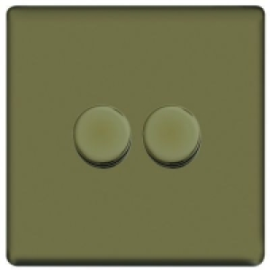 Wickes Dimmer Switch 2 Gang 2 Way 400W Pearl Nickel Screwles £26.99