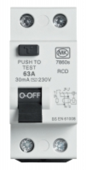 MK RCD 63A 30mA 6KA Two Module Dp £31.99