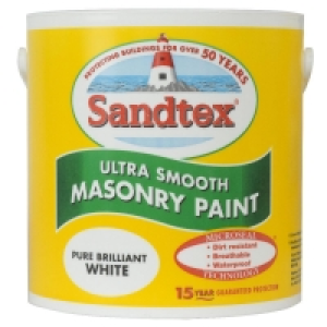 Sandtex Ultra Smooth Masonry Paint Pure Brilliant White 2.5L £18.00